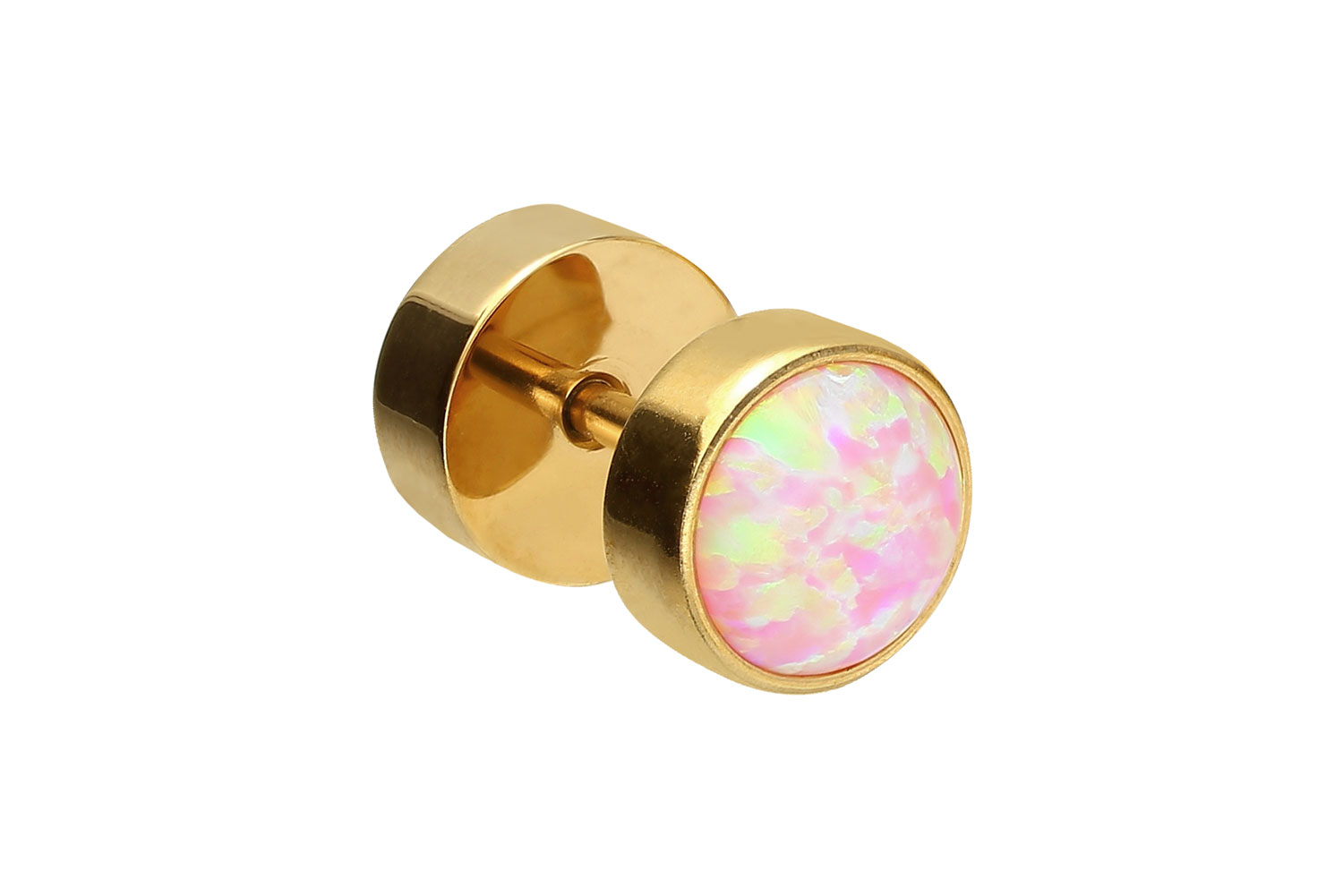 Chirurgenstahl Fake Plug SYNTHETISCHER OPAL ++SALE++